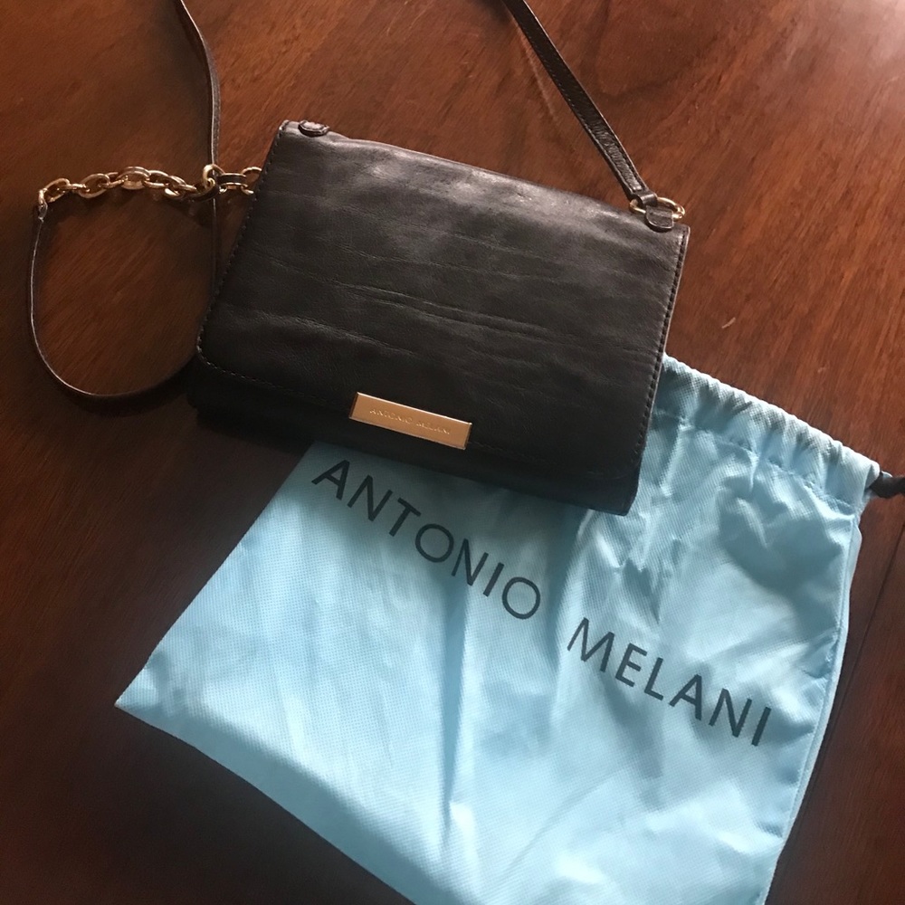 Antonio Melani cross body black leather purse
